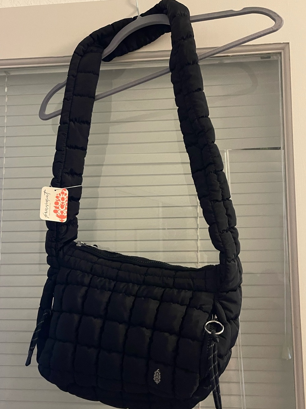 Free People Quilted baby carryall sling Black Shoulder Lightweight Crossbody